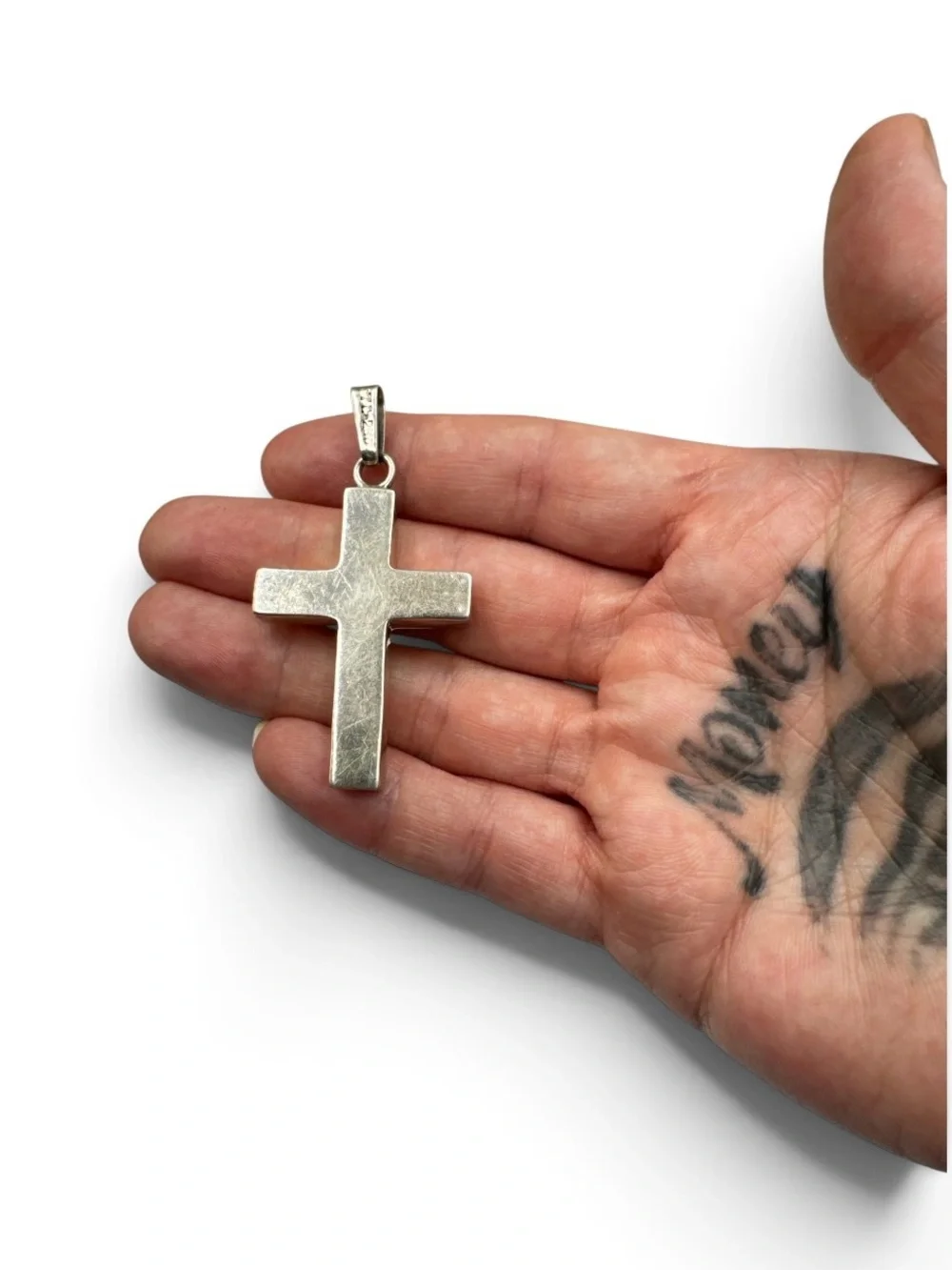 Vintage Taxco Mexico Sterling Silver 925 Solid Minimalist Cross Pendant